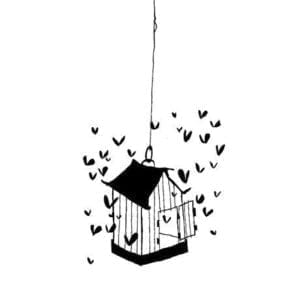 Sticker la cage aux coeurs