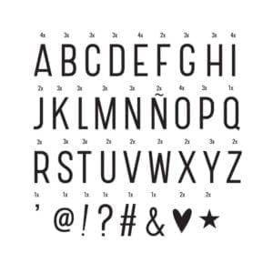 Lettres pour lightbox