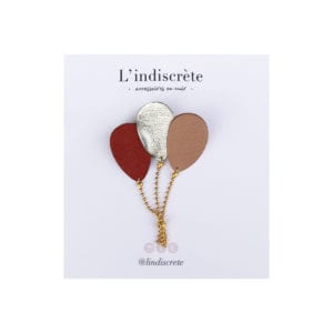 Broche ballon - Bordeau/Doré