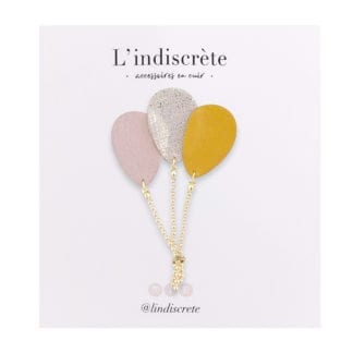 Broche ballon - Moutarde/Doré