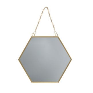 Miroir hexagonal - Doré