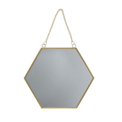 Miroir hexagonal - Doré