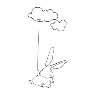 Sticker mural – Lapin nuage