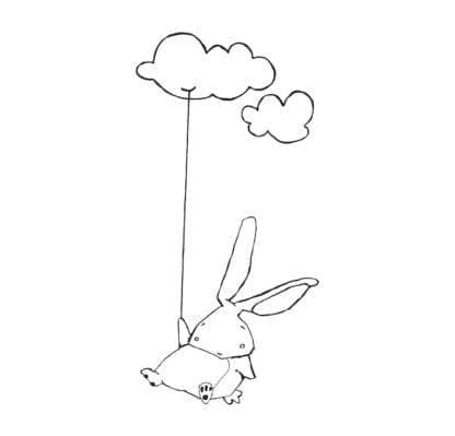 Sticker mural – Lapin nuage