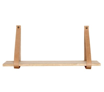 Étagère murale - Bois/Cuir