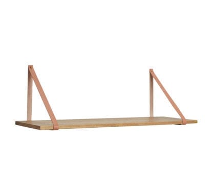 Étagère murale – Bois & Cuir