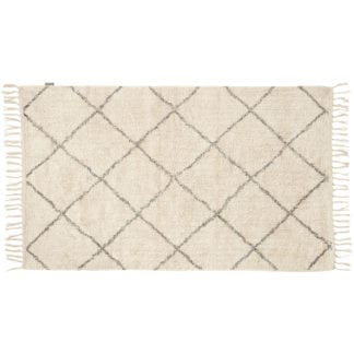 Tapis à franges - Blanc/Gris