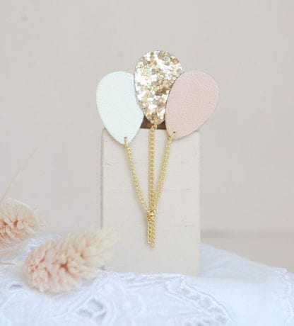 Broche ballon – Nude & Paillettes