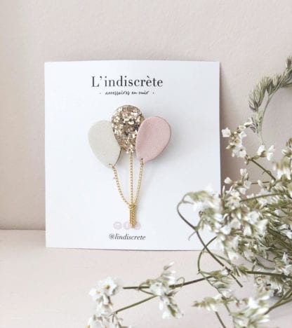 Broche ballon – Nude & Paillettes