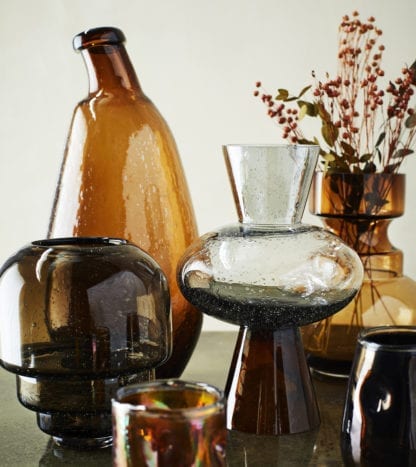 Vase en verre - Transparent/marron