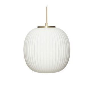 Suspension en verre - Blanc strie