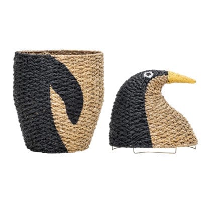 Panier osier - Pingouin