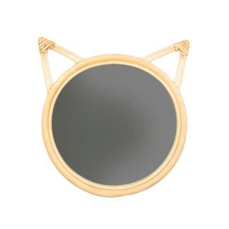 Miroir en rotin - Chat