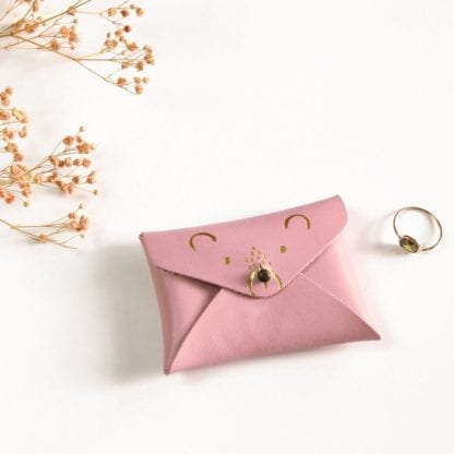 Porte-monnaie mini - Ourson rose