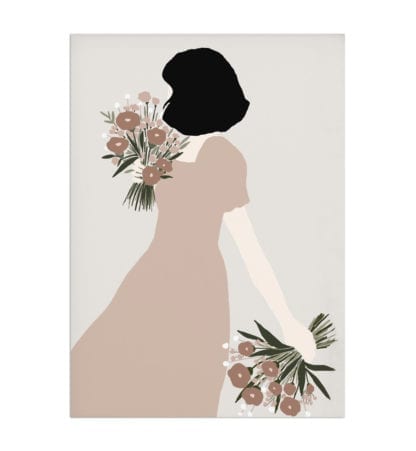 Affiche A4 – Femme & Bouquet