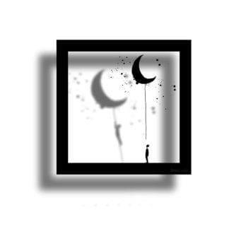 Sticker mural cadre – La lune