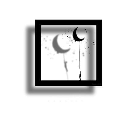 Sticker mural cadre – La lune