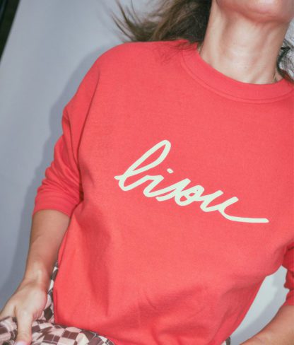 Sweat Bisou Rouge oversized (adulte)