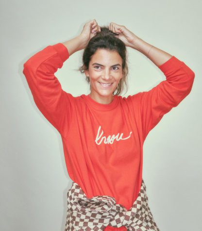 Sweat Bisou Rouge oversized (adulte)