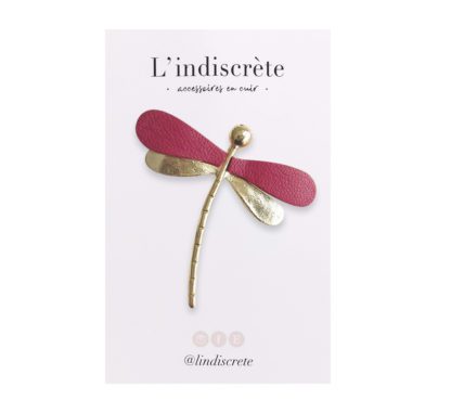 Broche libellule mini – Bordeau