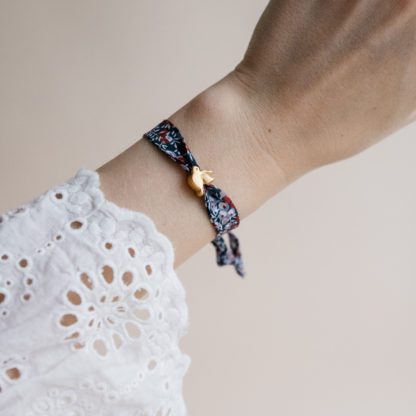 Bracelet ruban – Oiseau Blue