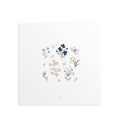 Affiche carrée – Fleurs bleu