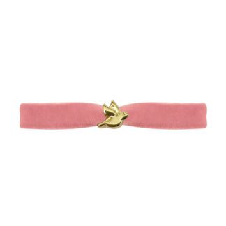 Bracelet velours – Oiseau Blush