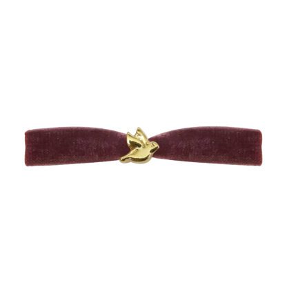 Bracelet velours – Oiseau Burgundy