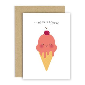 Carte de voeux – Glace fraise