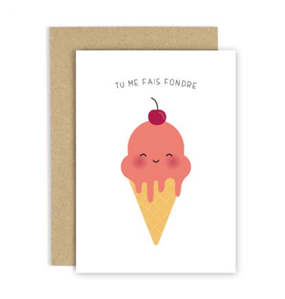 Carte de voeux – Glace fraise