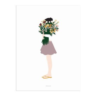 Affiche A4 – Fille & Bouquet