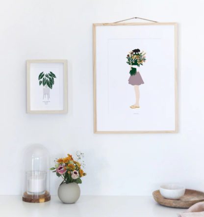 Affiche A4 – Fille & Bouquet