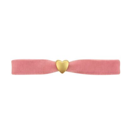 Bracelet velours – Coeur Blush