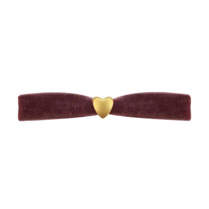 Bracelet velours – Coeur Burgundy