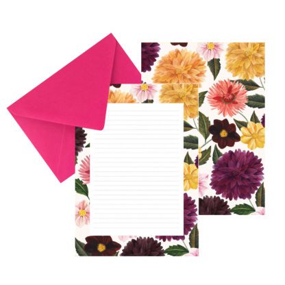 Papier à lettre - Fleurs dahlia