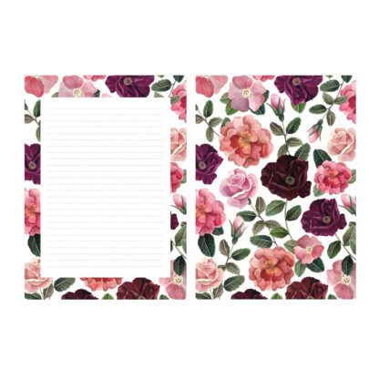Papier à lettre - Fleurs roses