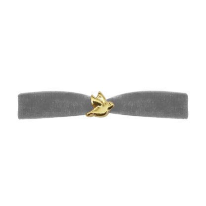 Bracelet velours – Oiseau Grey