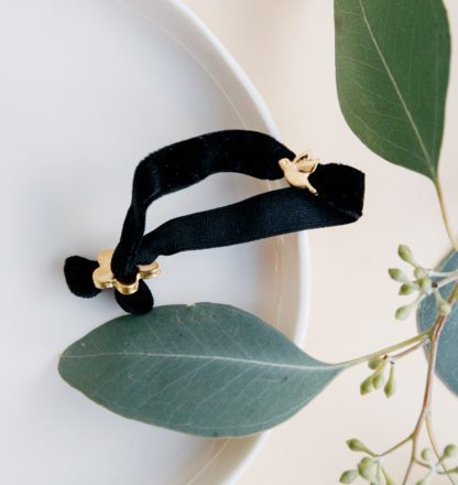 Bracelet velours – Oiseau Noir