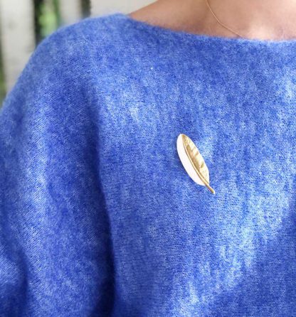 Broche plume – Blanc