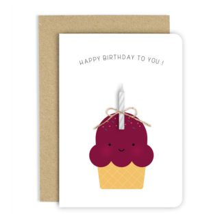 Carte de voeux – Happy muffin cerise