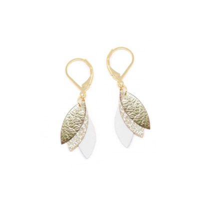 Boucles Casamance – Blanc, Or & Paillettes