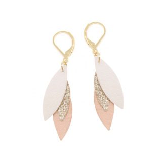 Boucles Saône – Blanc, Nude & Paillettes