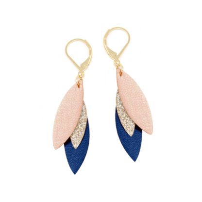 Boucles Saône – Marine, Nude & Paillettes