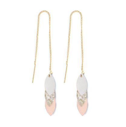 Boucles Volta – Blanc, Nude & Paillettes