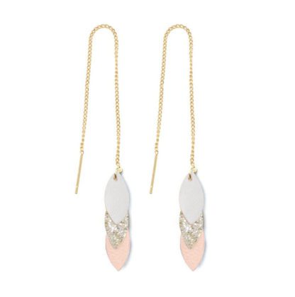 Boucles Volta – Blanc, Nude & Paillettes