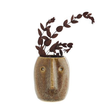 Vase - Visage XS Marron