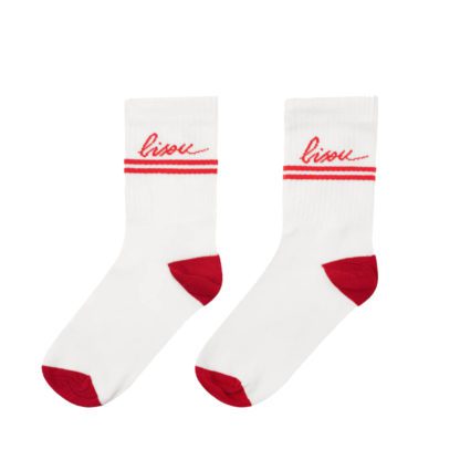 Chaussettes Bisou - Blanc & Rouge