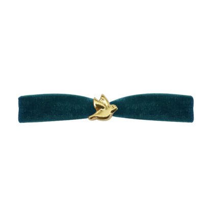 Bracelet velours – Oiseau Emerald