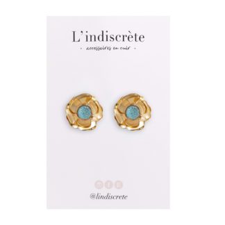 Boucles d'oreille fleur Vérone – Bleu sirène