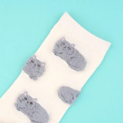 Chaussettes - Chat gris